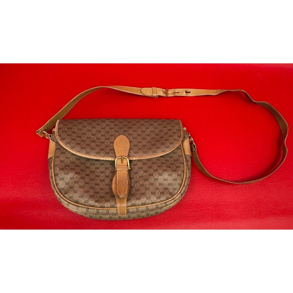 🤎💍😎 Vtg EUC Gucci Guccissima 2-way Micro-monogram Crossbody Bag - Picture 15 of 16